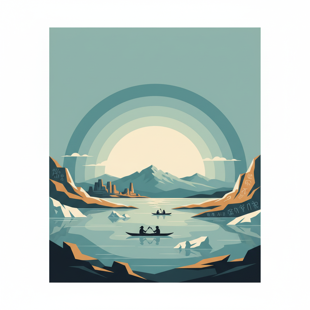 Aasivissuit – Nipisat. Inuit Hunting Ground between Ice and Sea — illustrated travel poster