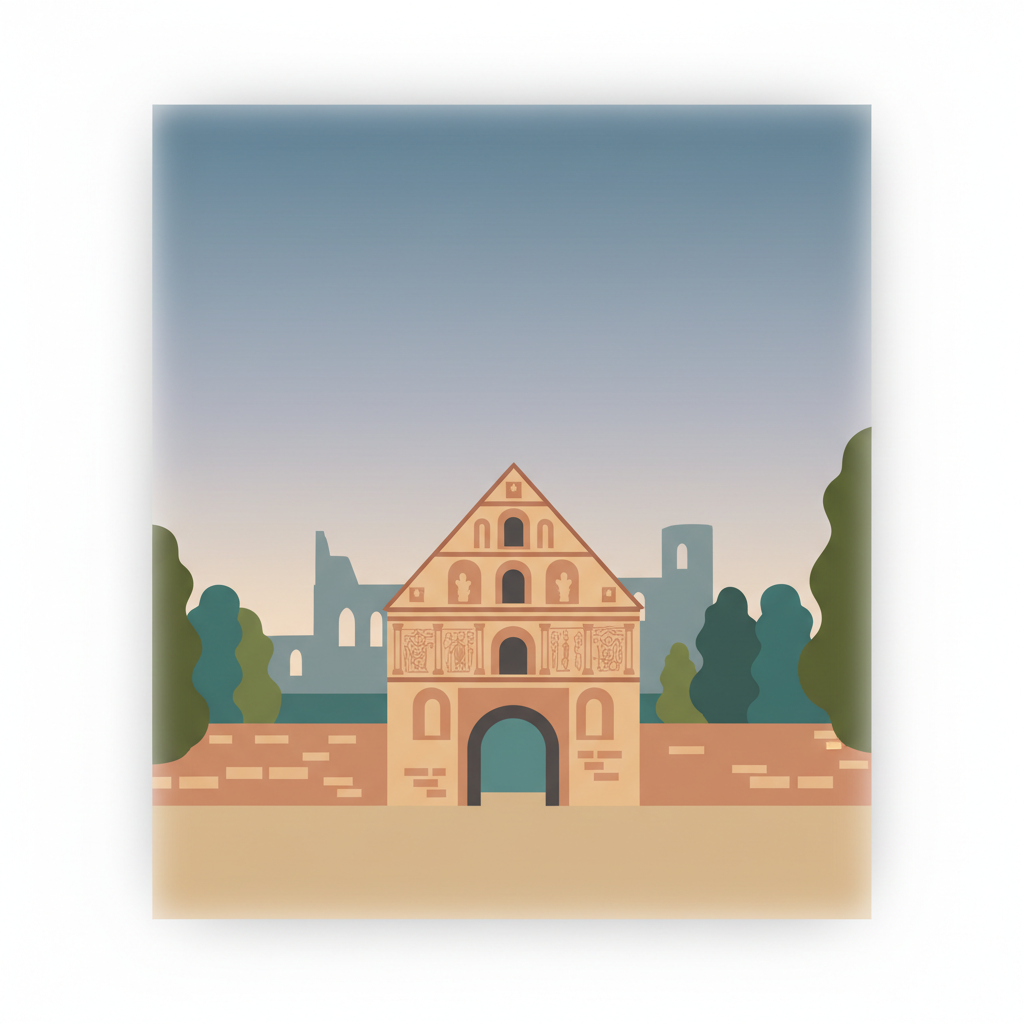 Abbey and Altenmünster of Lorsch — illustrated travel poster