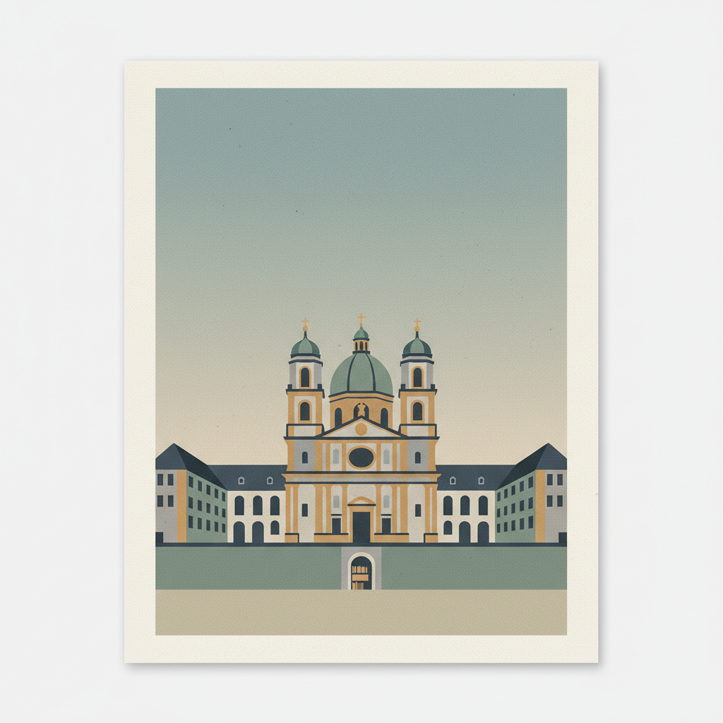 Abbey of St Gall — illustrated travel poster