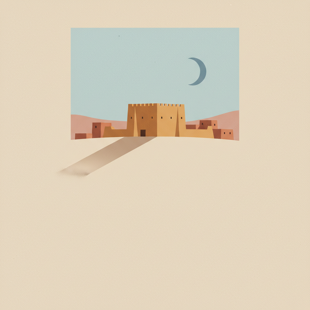 Al Zubarah Archaeological Site — illustrated travel poster