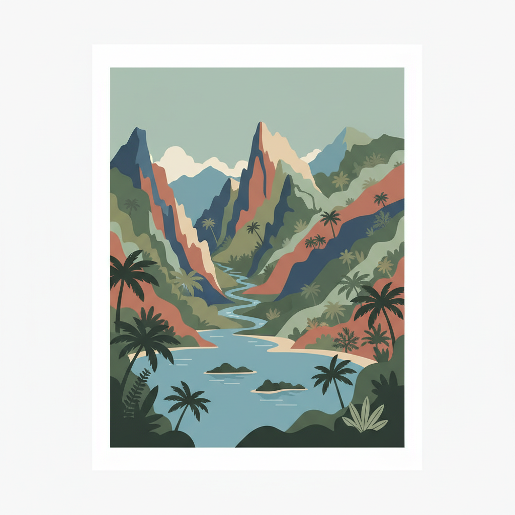 Alejandro de Humboldt National Park — illustrated travel poster