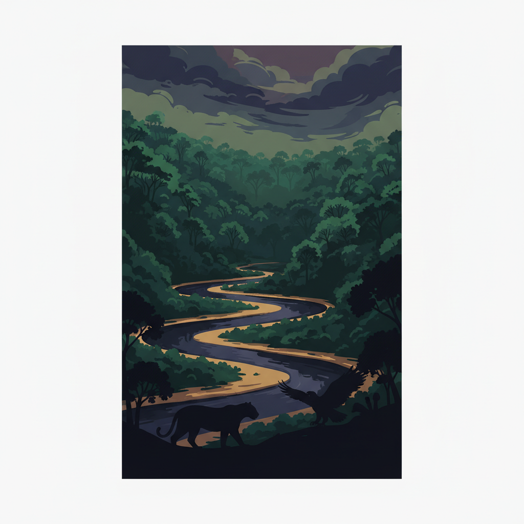 Central Amazon Conservation Complex — illustrated travel poster