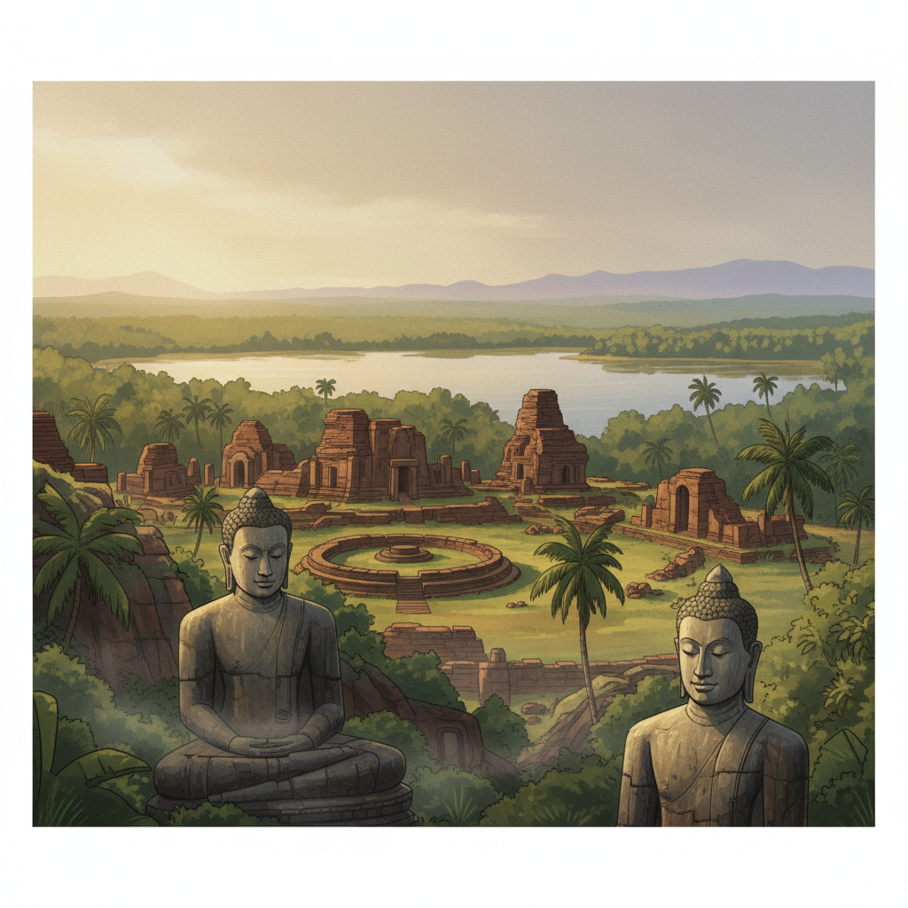 Ancient City of Polonnaruwa — illustrated travel poster