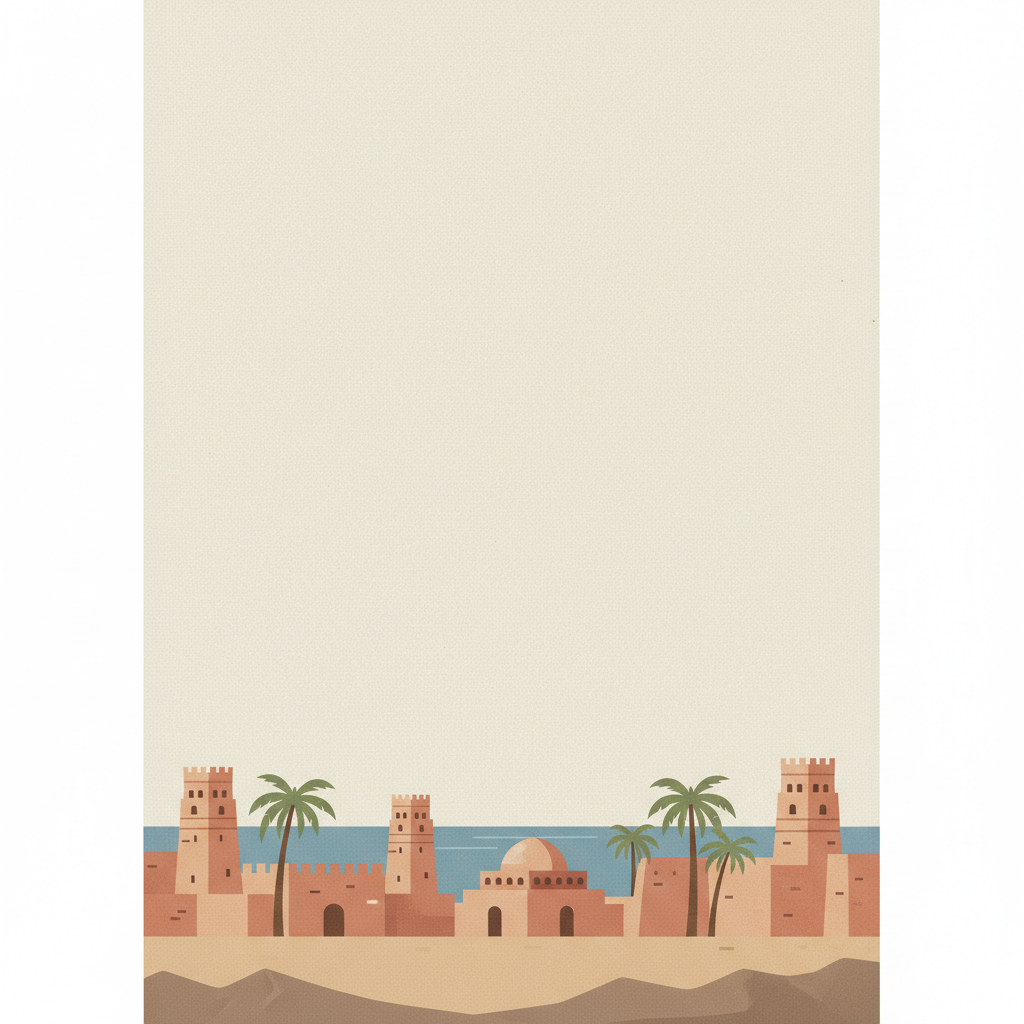Ancient City of Qalhat — illustrated travel poster