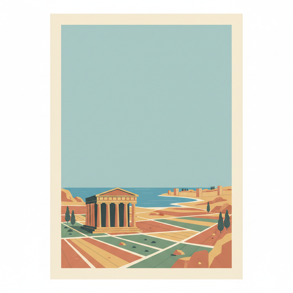 Ancient City of Tauric Chersonese and its Chora — illustrated travel poster