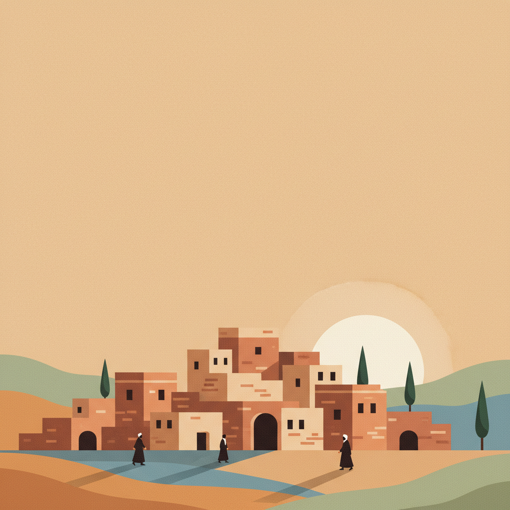 Ancient Villages of Northern Syria — illustrated travel poster