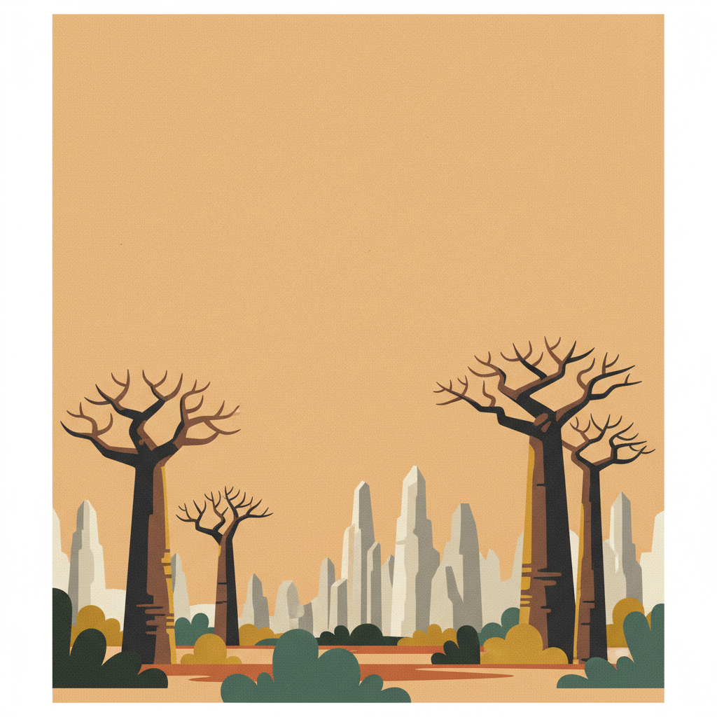 Andrefana Dry Forests — illustrated travel poster