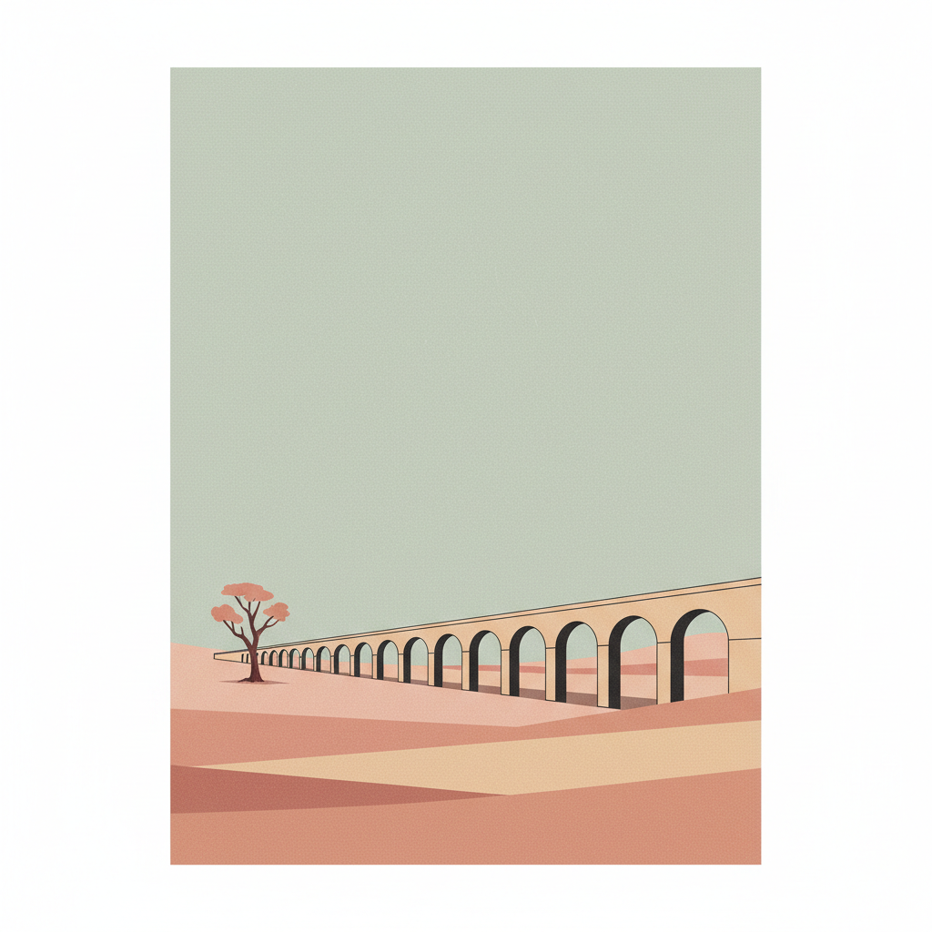 Aqueduct of Padre Tembleque Hydraulic System — illustrated travel poster