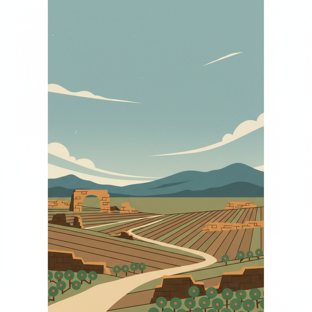 Archaeological Landscape of the First Coffee Plantations in the South-East of Cuba — illustrated travel poster