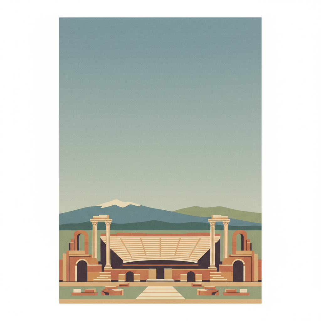 Archaeological Site of Philippi — illustrated travel poster