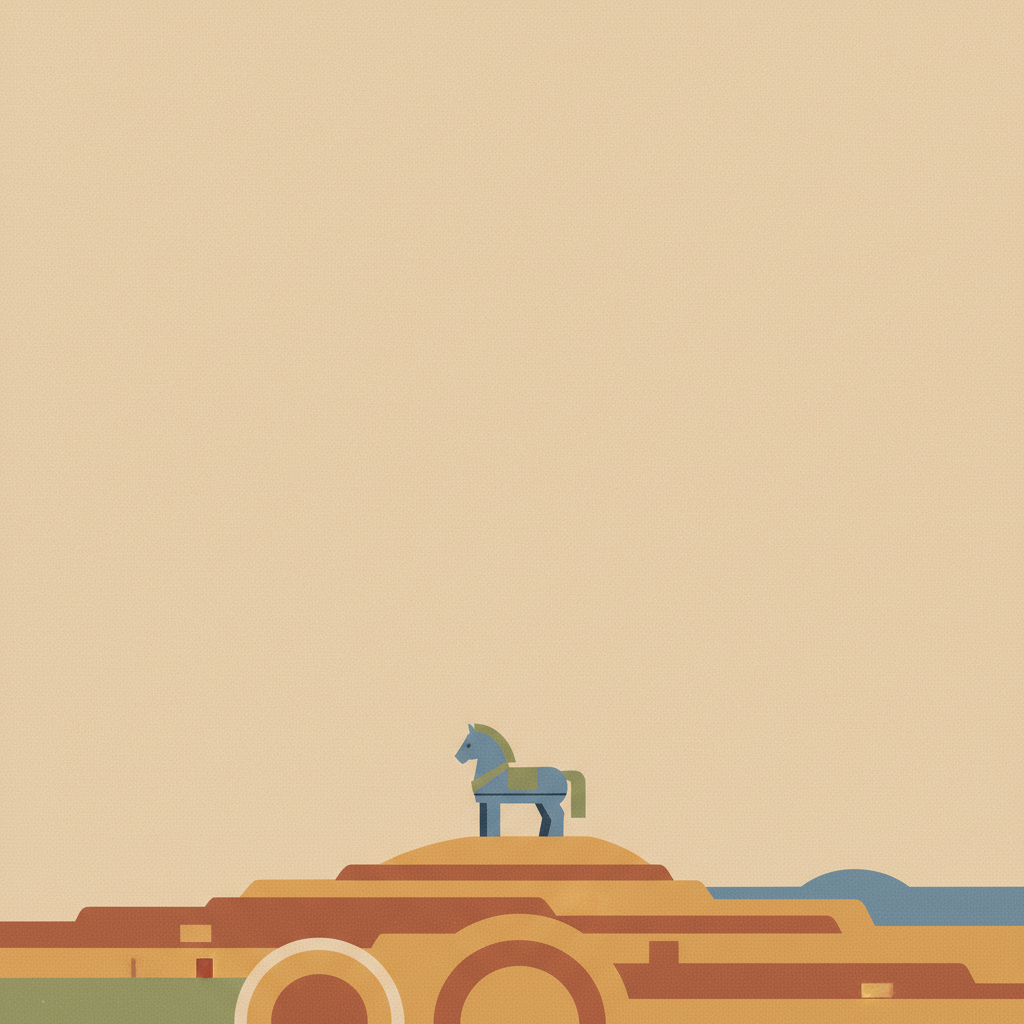 Archaeological Site of Troy — illustrated travel poster