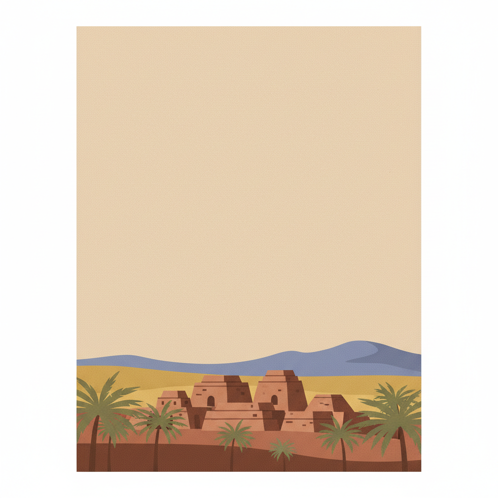 Archaeological Sites of Bat, Al-Khutm and Al-Ayn — illustrated travel poster