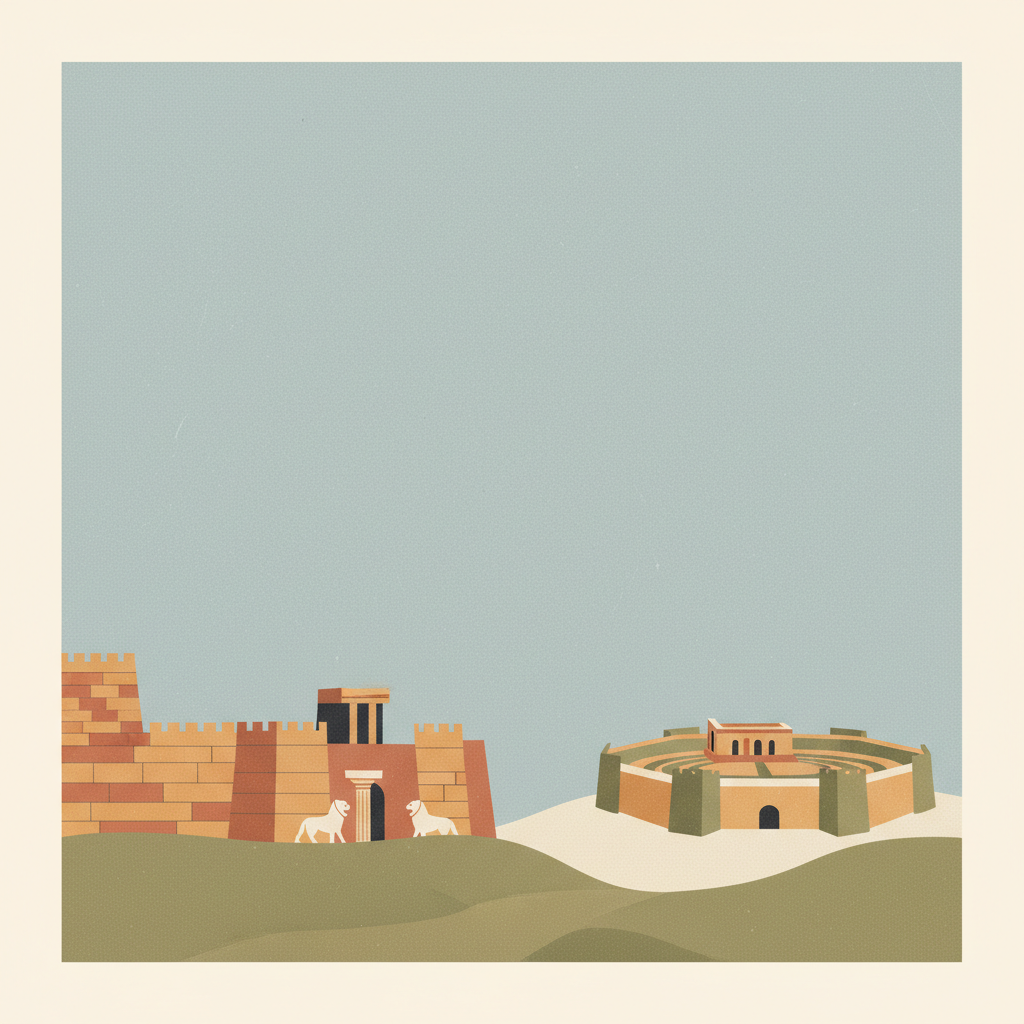 Archaeological Sites of Mycenae and Tiryns — illustrated travel poster