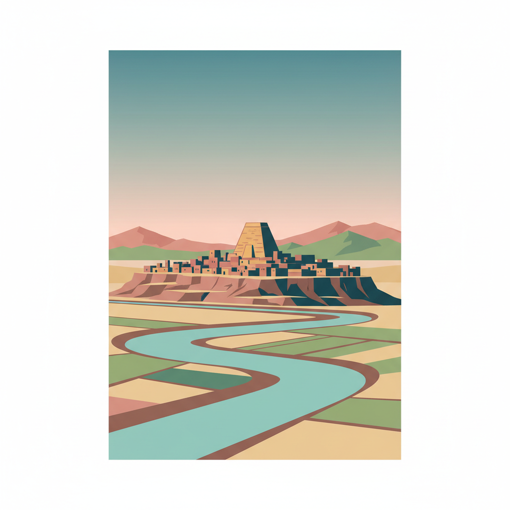 Ashur (Qal'at Sherqat) — illustrated travel poster