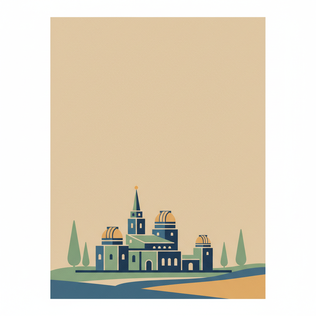 Astronomical Observatories of Kazan Federal University — illustrated travel poster