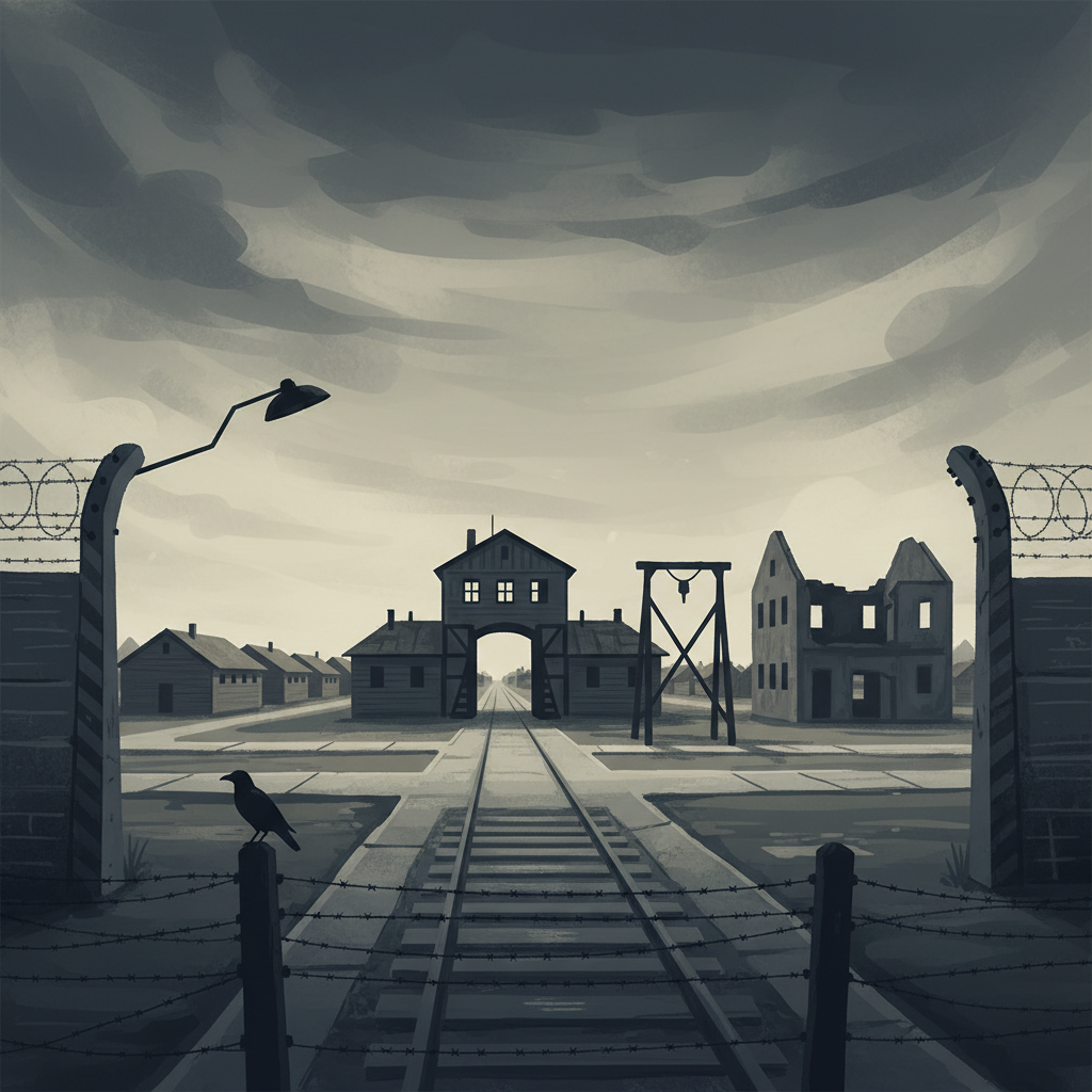 Auschwitz Birkenau <br /><small>German Nazi Concentration and Extermination Camp (1940-1945)</small> — illustrated travel poster