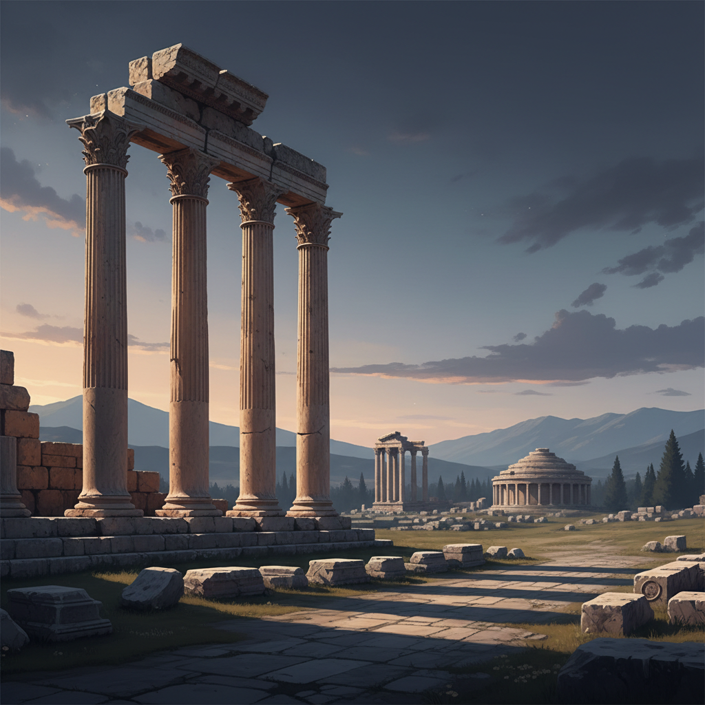Baalbek — illustrated travel poster
