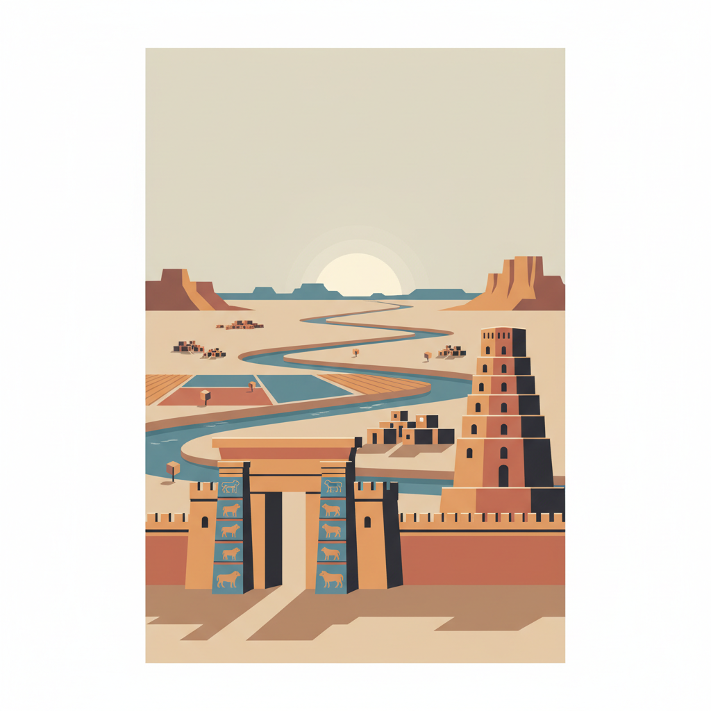 Babylon — illustrated travel poster