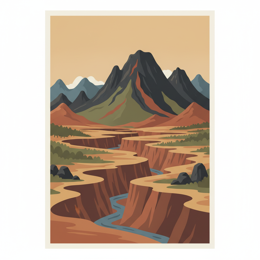 Bale Mountains National Park — illustrated travel poster