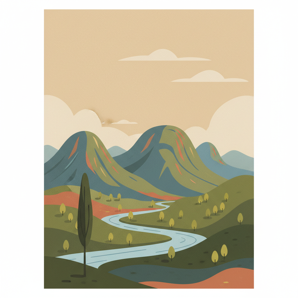 Barberton Makhonjwa Mountains — illustrated travel poster