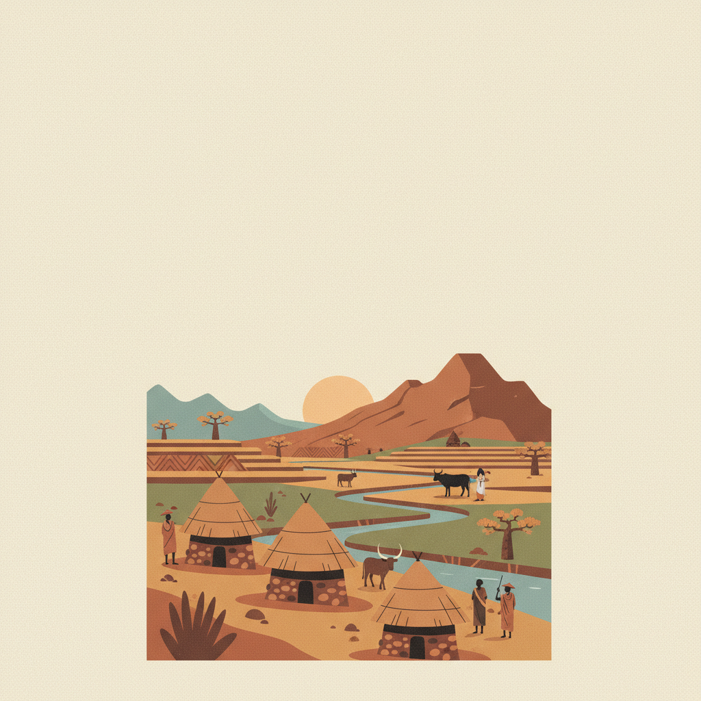 Bassari Country: Bassari, Fula and Bedik Cultural Landscapes — illustrated travel poster