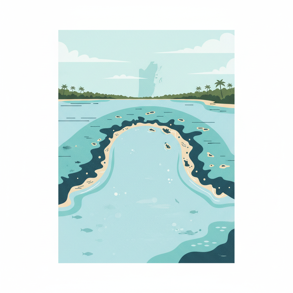 Belize Barrier Reef Reserve System — illustrated travel poster
