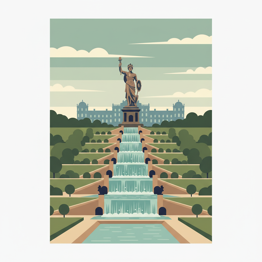 Bergpark Wilhelmshöhe — illustrated travel poster