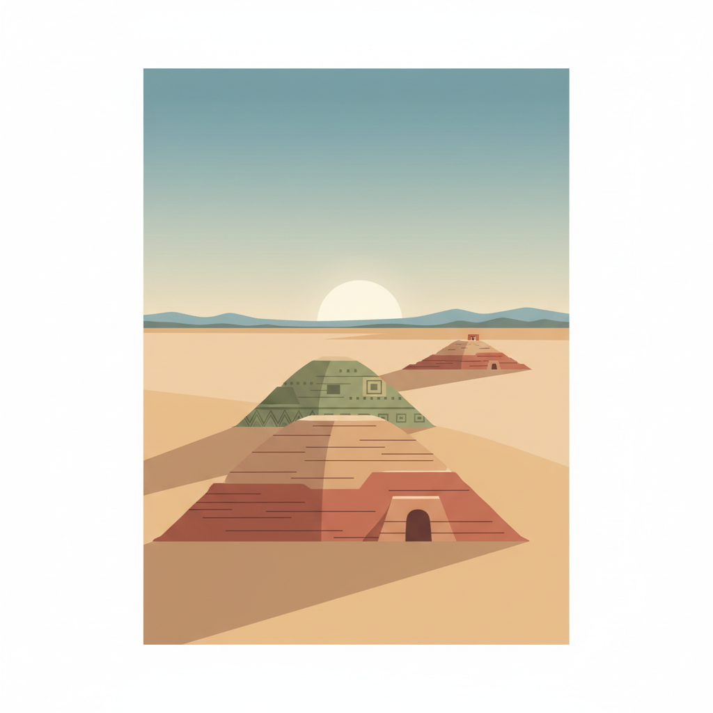 Biblical Tels - Megiddo, Hazor, Beer Sheba — illustrated travel poster