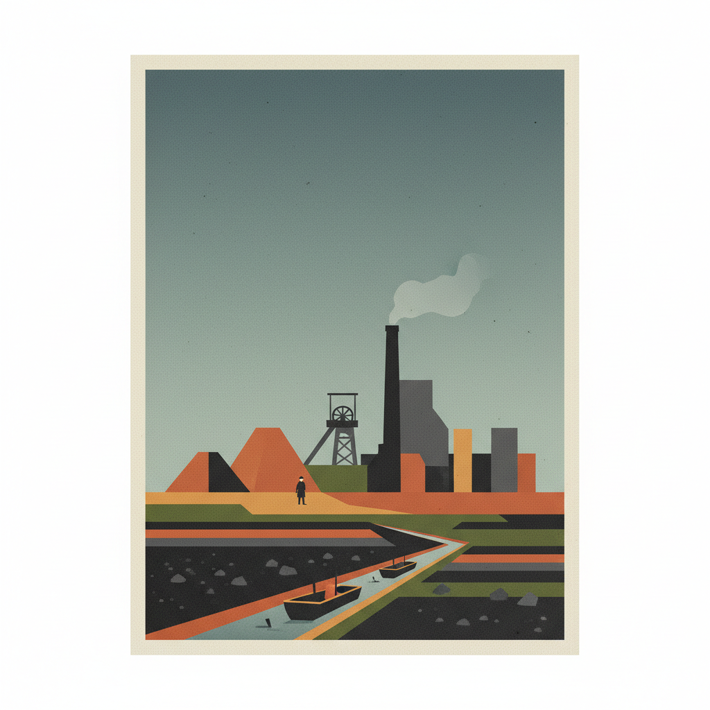 Blaenavon Industrial Landscape — illustrated travel poster