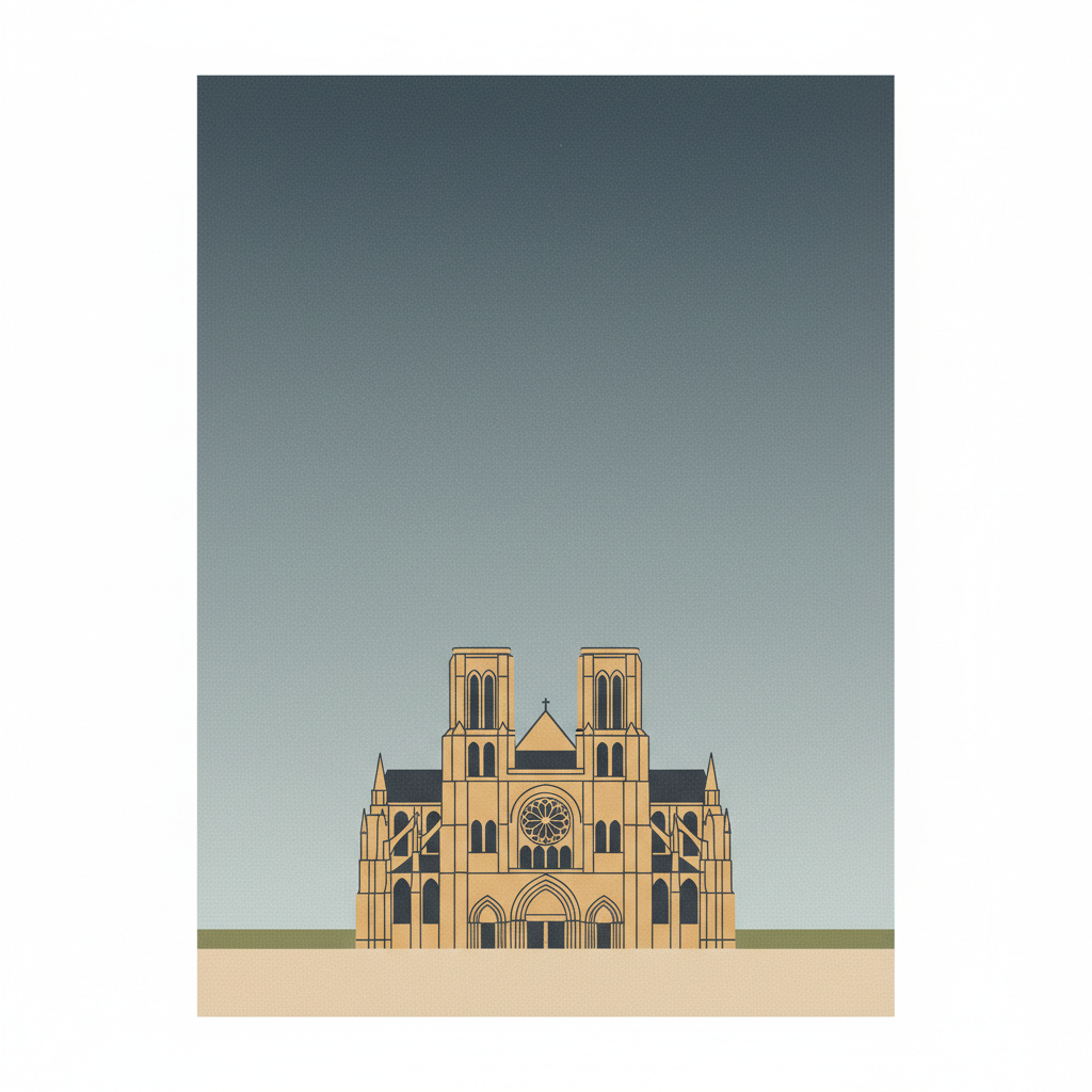 Bourges Cathedral — illustrated travel poster