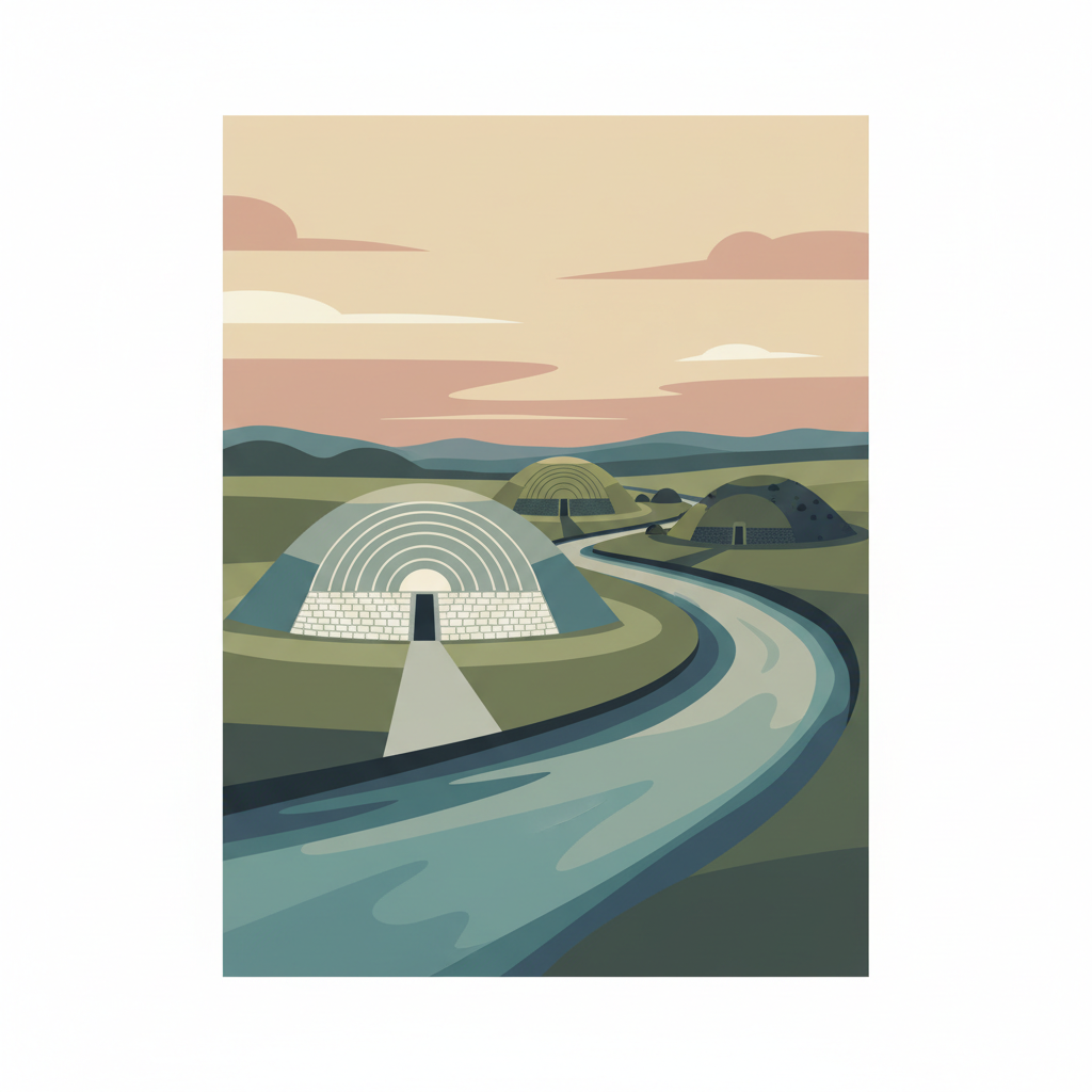 Brú na Bóinne - Archaeological Ensemble of the Bend of the Boyne — illustrated travel poster