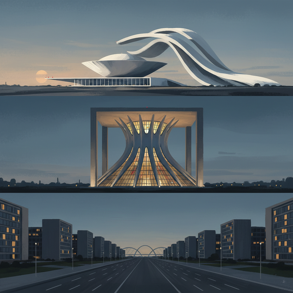 Brasilia — illustrated travel poster