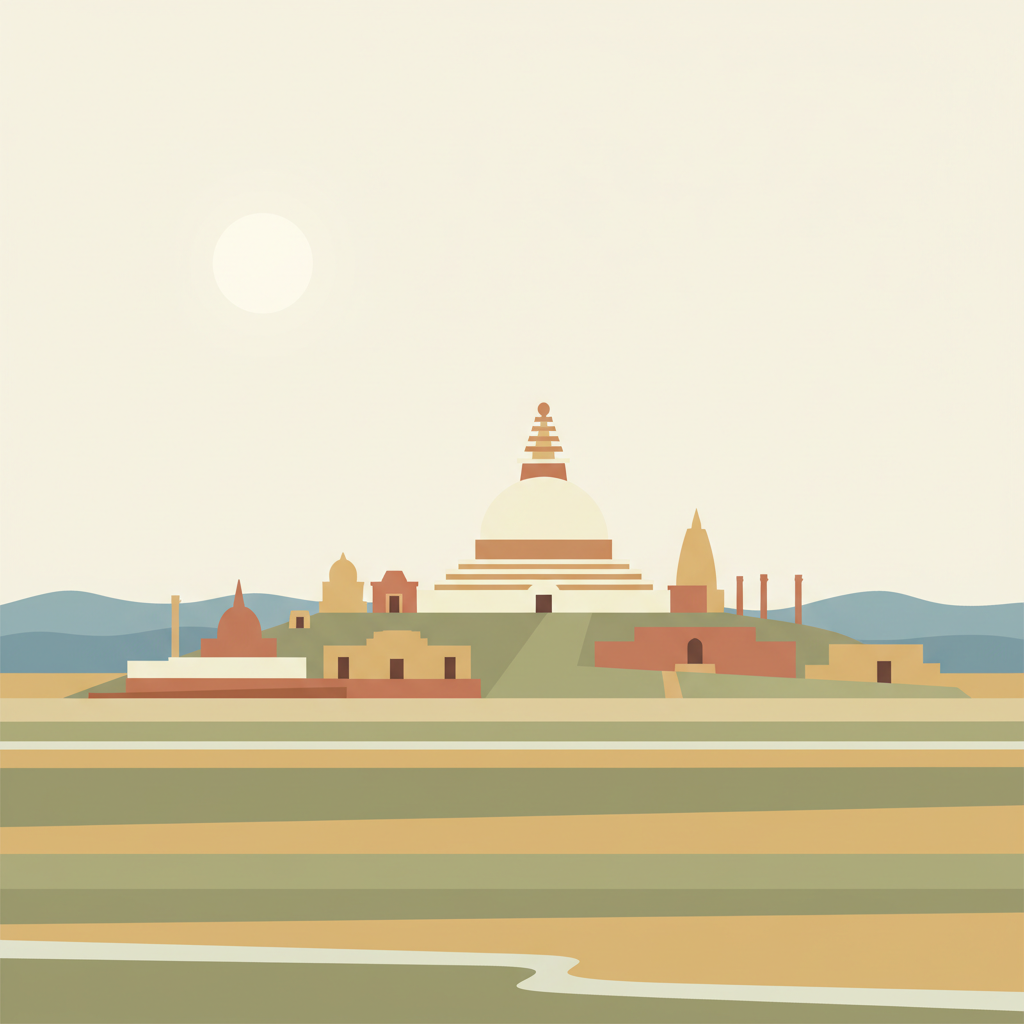 Buddhist Monuments at Sanchi — illustrated travel poster