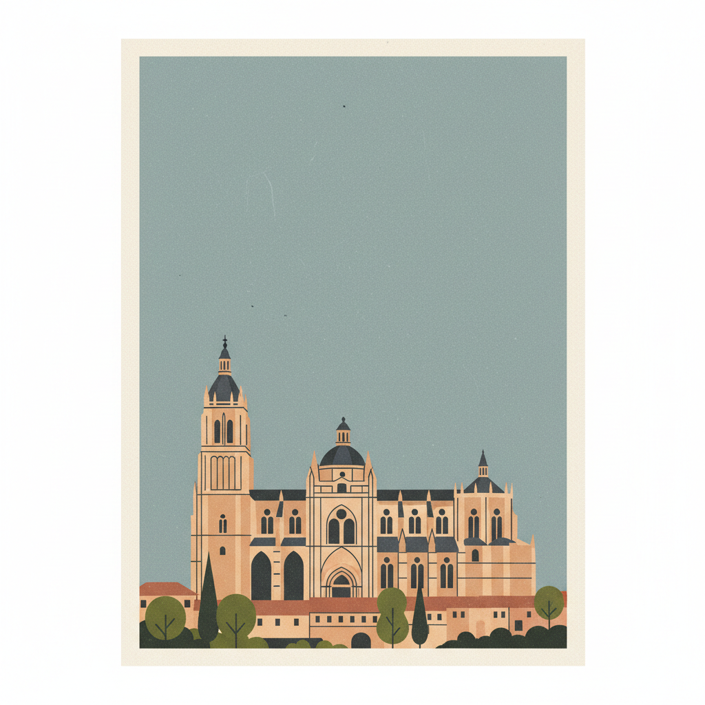 Burgos Cathedral — illustrated travel poster