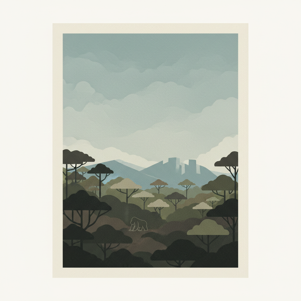 Bwindi Impenetrable National Park — illustrated travel poster