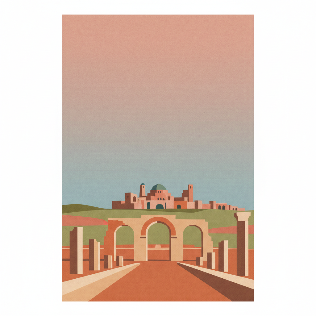 Caliphate City of Medina Azahara — illustrated travel poster