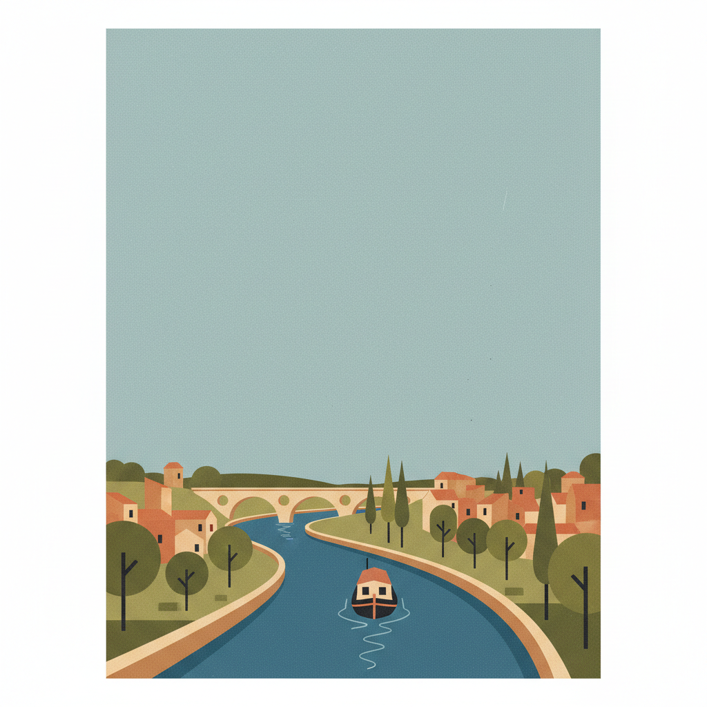 Canal du Midi — illustrated travel poster