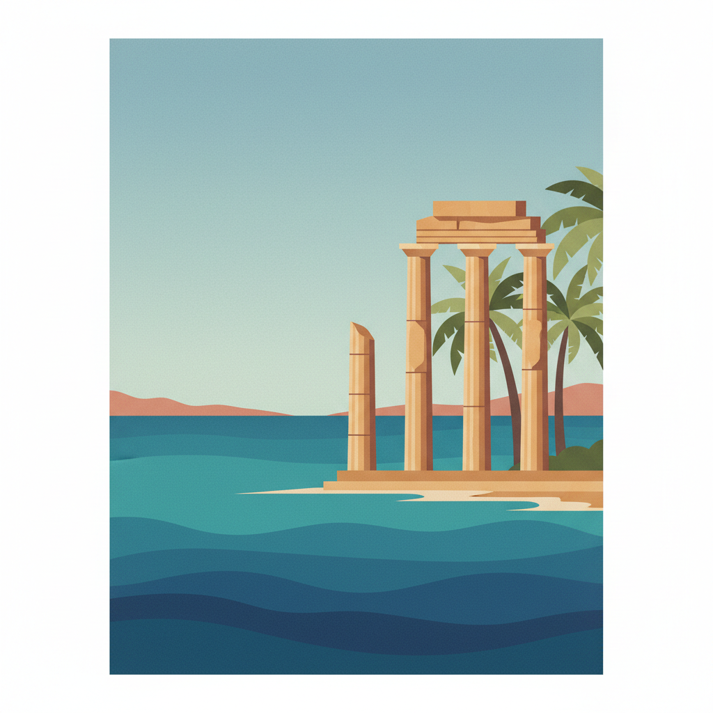 Carthage — illustrated travel poster