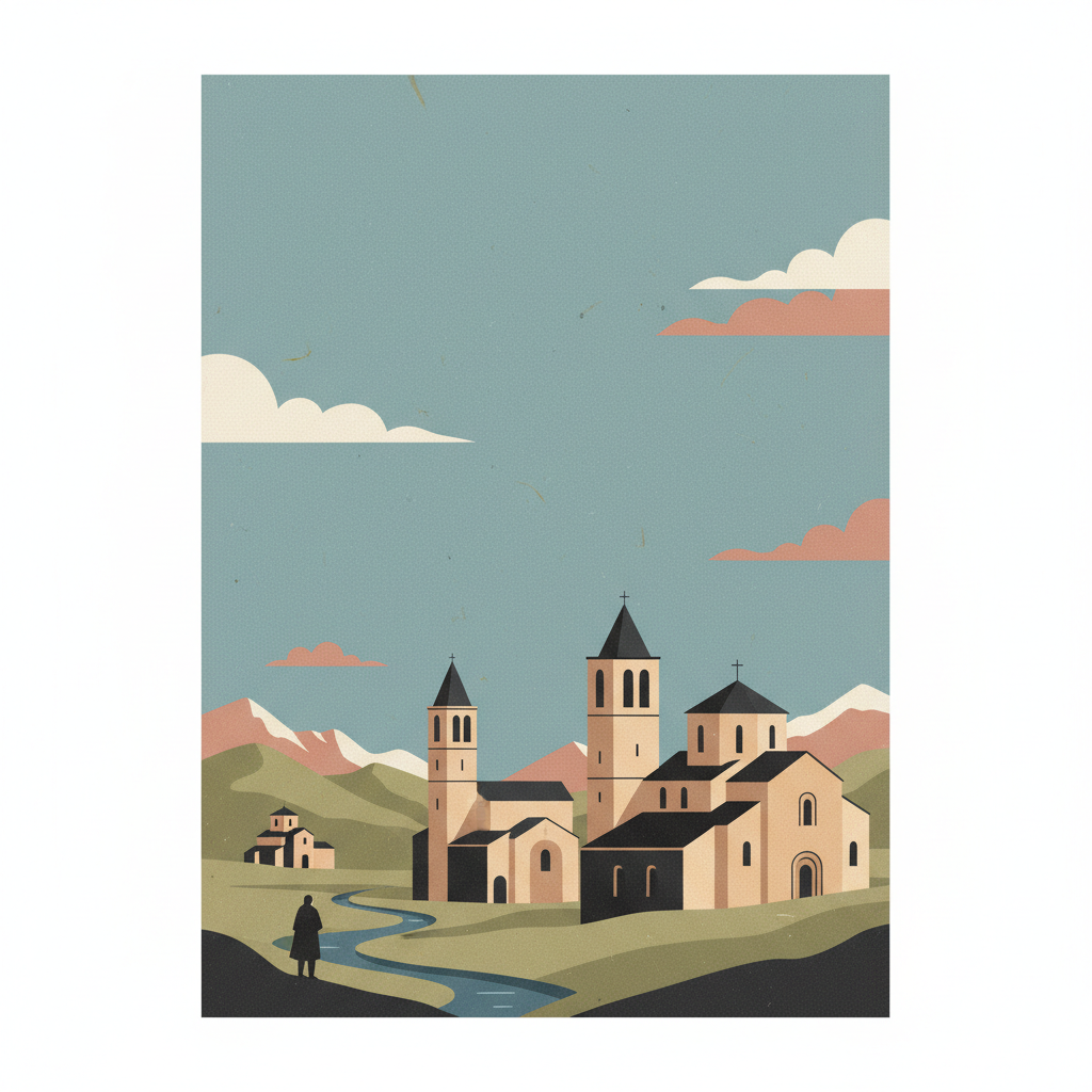 Catalan Romanesque Churches of the Vall de Boí — illustrated travel poster