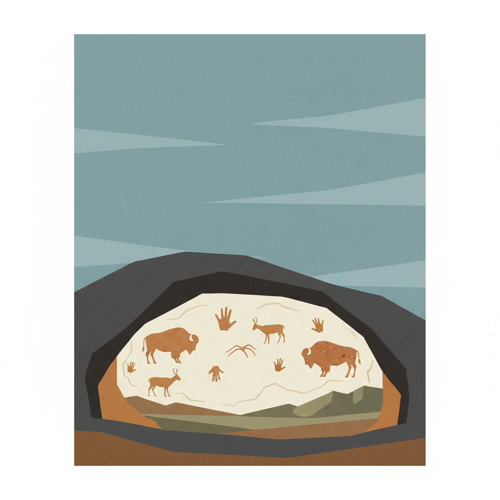 Cave of Altamira and Paleolithic Cave Art of Northern Spain — illustrated travel poster