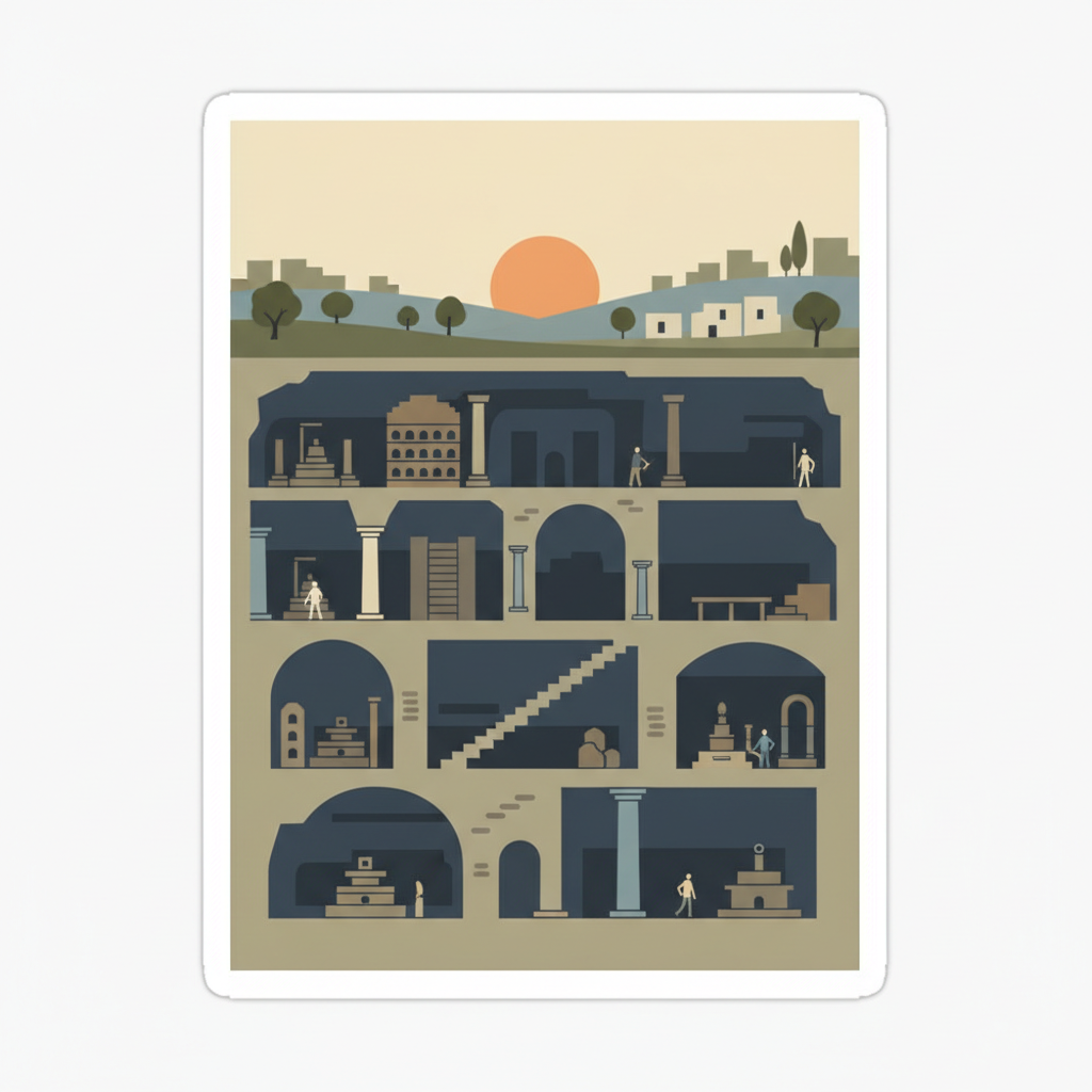 Caves of Maresha and Bet-Guvrin in the Judean Lowlands as a Microcosm of the Land of the Caves — illustrated travel poster