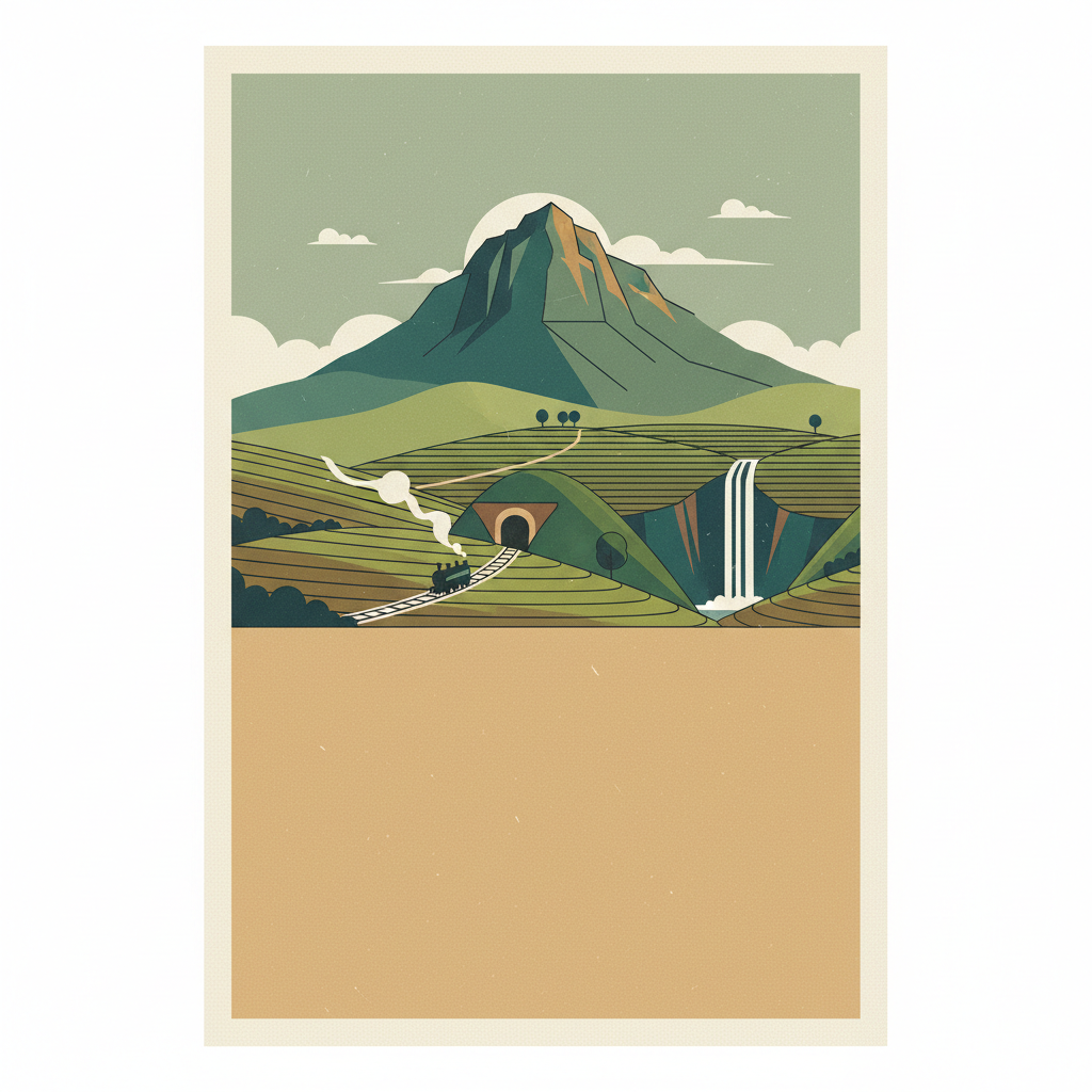 Central Highlands of Sri Lanka — illustrated travel poster