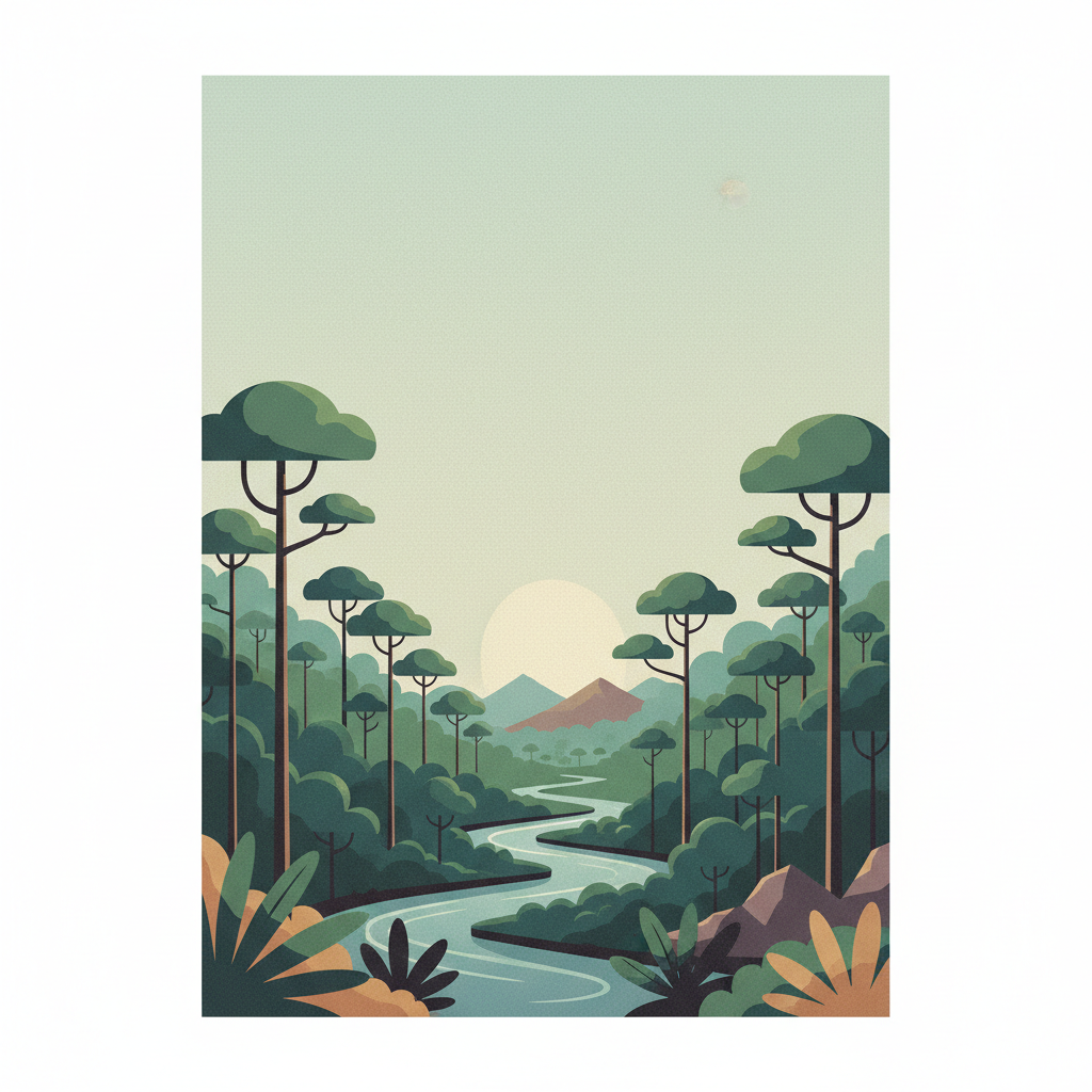 Central Suriname Nature Reserve — illustrated travel poster