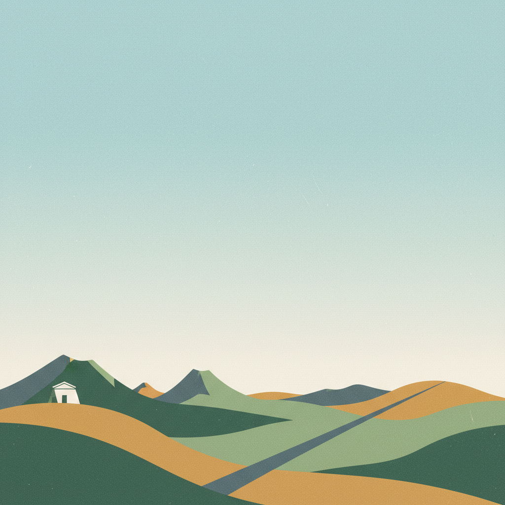 Chaîne des Puys - Limagne fault tectonic arena — illustrated travel poster