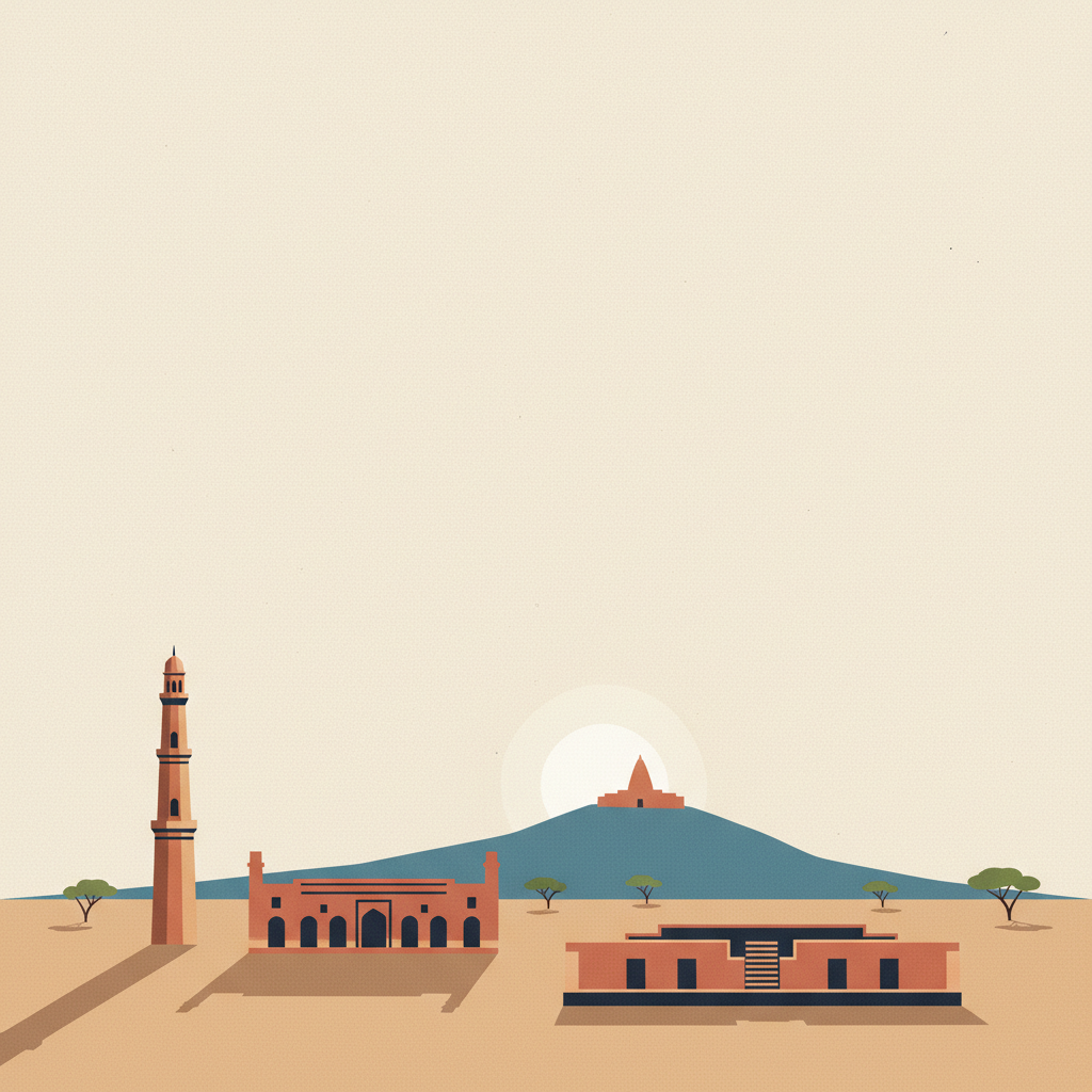 Champaner-Pavagadh Archaeological Park — illustrated travel poster
