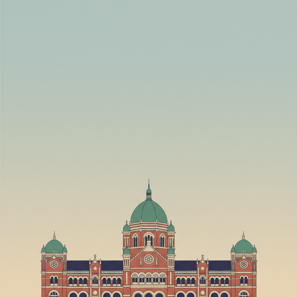 Chhatrapati Shivaji Terminus (formerly Victoria Terminus) — illustrated travel poster