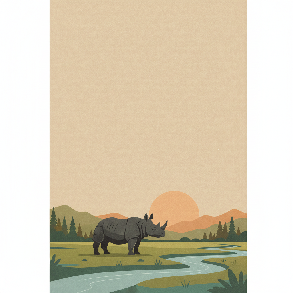 Chitwan National Park — illustrated travel poster