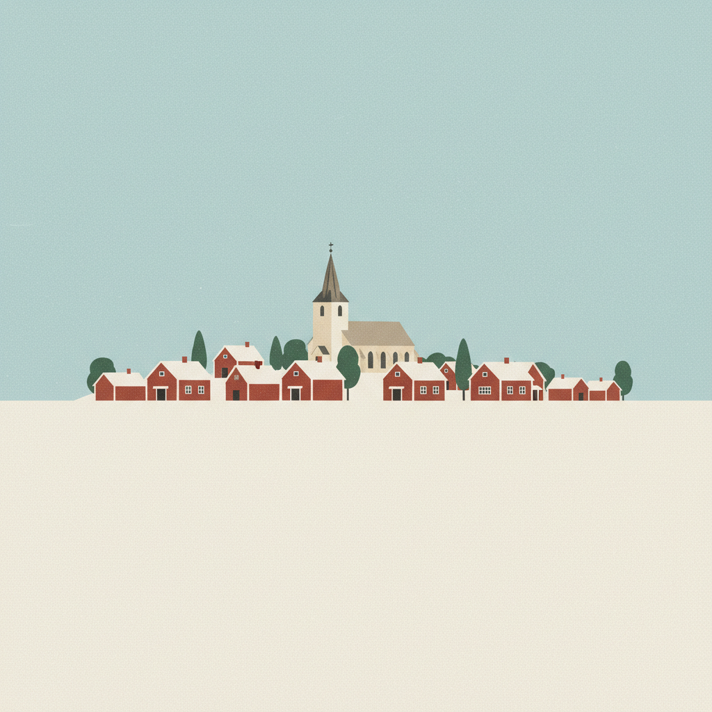 Church Town of Gammelstad, Luleå — illustrated travel poster