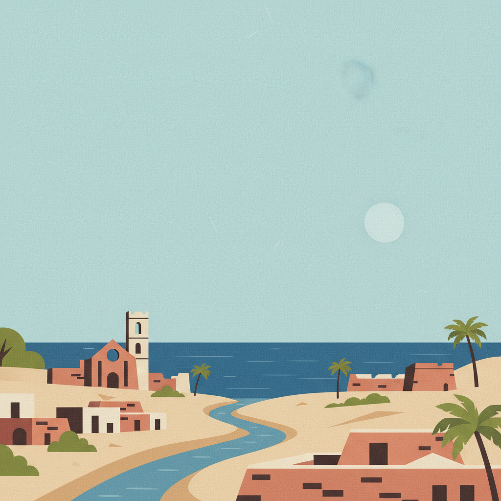 Cidade Velha, Historic Centre of Ribeira Grande — illustrated travel poster