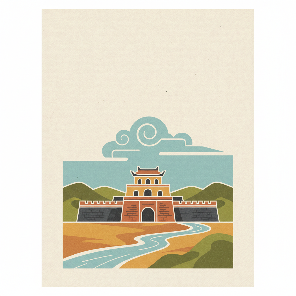 Citadel of the Ho Dynasty — illustrated travel poster